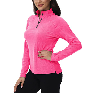 Pink Stretchy High Quality <b>Compression</b> MMA Rash Guard Custom Made Zip Short Sleeve Women's 160g Fabric Eco-Friendly Breathable - Product Image 3