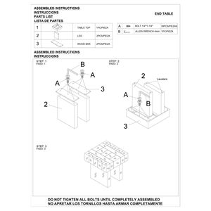 Contemporary Style 1pc <b>Brown</b> Gray Wooden Coffee <b>Table</b> with Rectangular Top for Living Room Furniture - Product Image 4