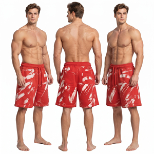 Shorts de survêtement amples imprimés pour hommes, avec cordon de serrage à la taille, pour la course, 100 % coton molletonné, pour l'hiver - Product Image 5