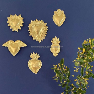 Métal Sacré Milagros Miroir Coeur Sacré Coeur Vintage Cadre Tenture Murale Décor - Product Image 3