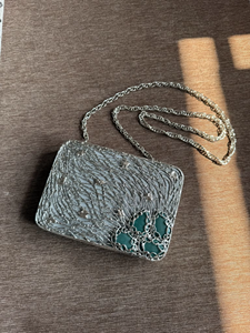 Cadre de sac à main en laiton de qualité supérieure SANGRAJ CREATIONS, motif géométrique, durable, résistant à la rouille, avec perles florales, fermeture pour sac à main - Product Image 2