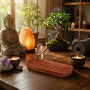 Handcrafted Wooden Oval Incense Holder | <b>Tray</b> Ash Catcher Decorative Incense Stick Burner Dish for Meditation Yoga Pooja Decor - Product Image 2