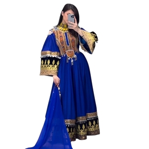 Customized Afghan Kuchi <b>Dress</b> Women Heavy Embroidery Silk Fabric Afghan <b>Dress</b> Knee-Length Long Sleeves Breathable Casual <b>Dress</b> - Product Image 1