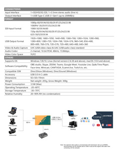 AVMATRIX UC1118 Caja de Captura de Video SDI a USB 3.1, Entrada SDI Sin Comprimir 1080p60, Plug-and-Play para Transmisión en Vivo OBS Zoom - Product Image 3