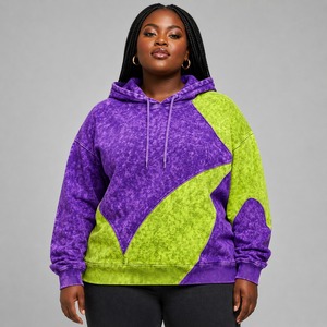 Sweat-shirts à capuche pour femmes, effet délavé, avec logo personnalisé sur le devant, en tissu polaire 100% coton doux et de qualité supérieure, respirant, écologique, pour une utilisation quotidienne - Product Image 1