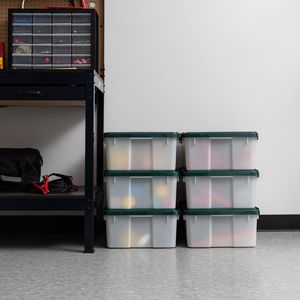 30 Qt. Clear <b>Plastic</b> <b>Storage</b> <b>Bins</b> with Airtight Sealed Lids 6-Pack - Product Image 2