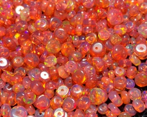 Perles d'opale éthiopienne naturelle 3-5 mm, perles rondes lisses, opale véritable percée, opale rose pour la fabrication de bijoux - Product Image 1