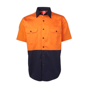 Camisa de Trabajo HSI HSI-DS12 Personalizada de Algodón de Alta Visibilidad, Dos Tonos, con Botones, para Uso Industrial, Impermeable y Anti-Corte - Product Image 4