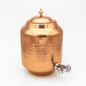 Distributeur d'eau décoratif en cuivre avec robinet, pot de stockage d'eau en cuivre, réservoir d'eau ayurvédique, fournitures en gros pour la maison, le bureau et les restaurants - Product Image 6