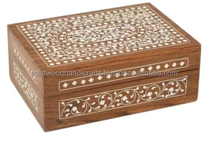 กล่องไม้เก็บเครื่องประดับกล่องไม้แกะสลักทำด้วยมือ - Product Image 3