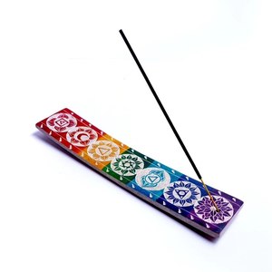 Wood <b>Candle</b> Stand Christmas Home Decor 7 Chakra Multi-color <b>Long</b> Plate Curve Shape - Product Image 2