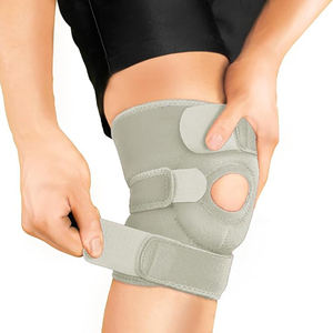 Rodillera Ergonómica Gris con Triple Correa Ajustable y Rótula Abierta para Estabilidad Articular Deportiva - Product Image 1