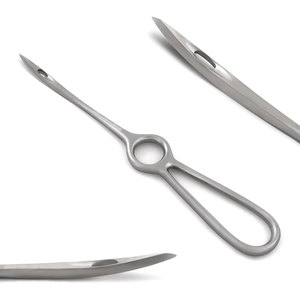 Aguja de Sutura Veterinaria Buhner de Acero Inoxidable Alemán Reutilizable, Longitud Total de 8 Pulgadas, Instrumento Quirúrgico de Alta Resistencia para Animales Grandes - Product Image 1