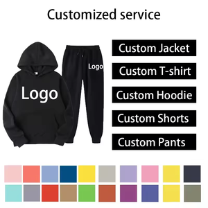 Factory Wholesale Custom Logo Heavyweight 100% <b>Polyester</b> French Terry Vintage Solid <b>Hoodie</b> and Flared Pants Men's Sweatsuit - Product Image 6