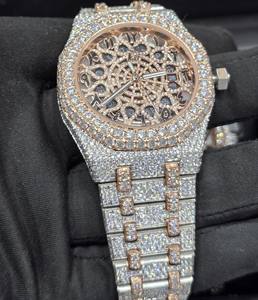 Montres mécaniques de luxe pour hommes, édition limitée, diamants Moissanite, boîtier en acier inoxydable Ronda, analogique, verre saphir - Product Image 4