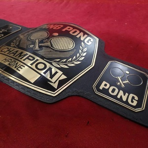 Cinturón de Campeonato de Ping Pong Personalizado, Cinturón de Ganador de Tenis de Mesa, Trofeo Deportivo, Cuero Original - Product Image 5