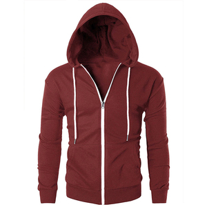 Sudadera con capucha y cremallera para hombre, de algodón tejido, corte ajustado, informal, para otoño - Product Image 2