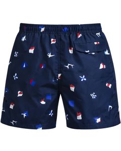 Shorts de bain imprimés bleu marine pour hommes, séchage rapide, shorts de plage, shorts de surf d'été, taille élastique avec cordon de serrage, décontractés, fabricant OEM personnalisé - Product Image 2