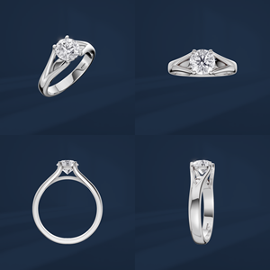 Bague de fiançailles classique en diamant rond taille brillant en platine PT950 pour femme - Product Image 6