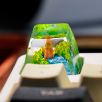 Keycaps Mystical Forest Artisan, Custom Artisan Keycaps, Keycaps Anime Cute, Green Keycaps, Keycaps Set, Wooden Keycaps