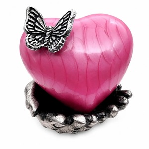 Urne funéraire pour animaux de compagnie en forme de cœur blanc avec motif chat et papillons dorés pour la cendre des animaux, décoration, souvenir, urne commémorative pour cendres de crémation - Product Image 4
