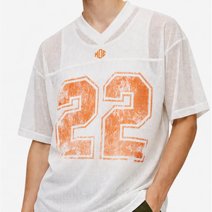Jersey de Fútbol Americano de Malla Oversize de Calidad Premium para Hombre, Transpirable, de Poliéster, Estilo Urbano, Top Deportivo, Número Personalizado, Servicio OEM - Product Image 5