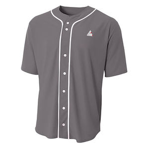 Camiseta de Béisbol Gris Personalizada para Hombre, Uniforme de Equipo con Botones, Camisa Deportiva Transpirable de Poliéster, Nombre y Número Personalizados, OEM - Product Image 2