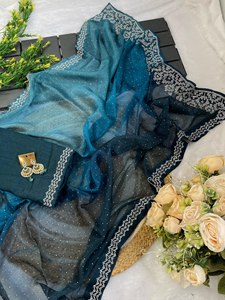 Sari en soie Sitara pure et douce Reglance, avec bordure fantaisie et pallu lourd, travail artisanal Jharkhan, dernier design pour femme, toutes saisons - Product Image 3