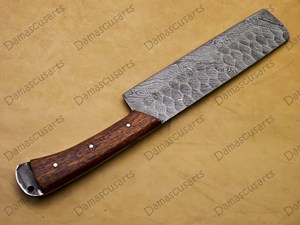 Couteau à découper en acier damas fait main sur mesure avec étui en cuir |   Couteau à découper la viande forgé robuste, vente en gros - Product Image 6