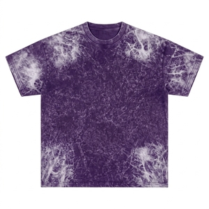 T-shirt décontracté streetwear pour homme, vintage, délavé à l'acide, coupe oversize, coton premium, tendance, vente en gros, coupe classique, tricoté - Product Image 1
