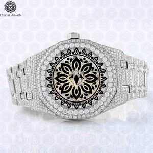 Charm Jewells – montre de luxe en acier inoxydable pour femmes, cadran rond de 38mm, mouvement à Quartz analogique, bracelet incrusté de diamants, fermoir pliant - Product Image 2