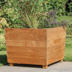 Jardinière extérieure en teck minimaliste moderne pour aménagement paysager haut de gamme et design hôtelier - Product Image 4