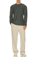 T-shirts Henley Homme Grande Taille Personnalisables avec Logo sur le Devant, Coupe Classique, Couleur Unie, Haute Qualité - 100% Coton Tricoté Écologique