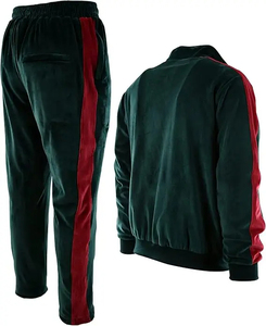 OEM Wholesale High Quality Custom Logo Oversized Casual Solid 100% Cotton <b>Velour</b> <b>Tracksuits</b> Drawstring Closure Men - Product Image 4