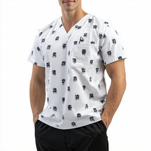 Camisetas Blancas Estampadas para Peluqueros de Perros, Cuello en V, Sublimadas, 100% Poliéster - Product Image 1