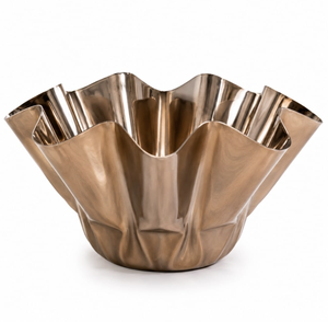 Cubo de Hielo Metálico Artesanal, Frutero Decorativo con Diseño Ondulado, Cuenco de Lujo para Servir, Centro de Mesa para Fiestas, Regalos - Product Image 6