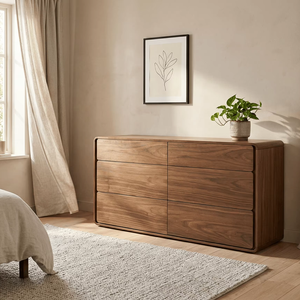 Cómoda Moderna Minimalista de Madera Maciza de Teca Mora con Acabado Natural, 9 Cajones, para Dormitorio, Estilo Rústico y Sala de Estar - Product Image 4