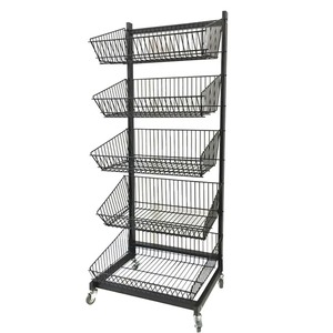 Customized Metal Mesh <b>Basket</b> Display Rack Supermarket Desktop Anti-Rust Heavy Duty <b>Small</b> Food <b>Storage</b> Rack Customizable Indoor - Product Image 3