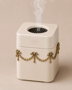 Best Selling Square Metal Bakhoor Burner with Gold Decorative Trim Arabic Incense Burner for <b>Oud</b> Charcoal Aromatic Use - Product Image 2