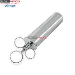 Jeringa de Alta Calidad para Extracción de Oídos, 2 oz, Latón con Acabado Cromado, Instrumento Quirúrgico Veterinario, Reutilizable, Grado Médico - Product Image 2