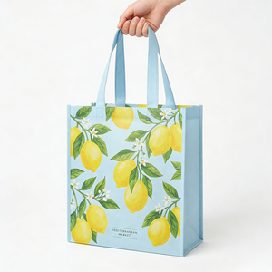 Sac non tissé personnalisé, minimaliste, extra large, à motif de dessin animé, écologique, résistant aux déchirures, pour les courses et l'épicerie, idéal pour le supermarché. - Product Image 3
