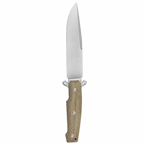Fixed Blade Hunting Knives with Satin Silver Clip Point Blade and Textured Tan Handle for <b>Outdoor</b> Camping Bushcraft and Field - Product Image 6