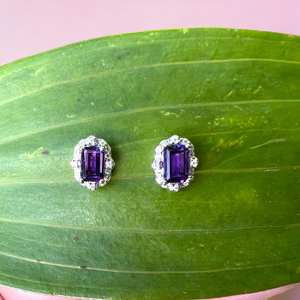 Pendientes de amatista natural hechos a mano en plata de ley 925, piedra de nacimiento de febrero, joyería de gemas, regalo para mujeres - Product Image 3