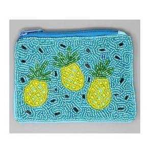 Monedero con cuentas, mini, hecho a mano, con cierre de cremallera, diseño de estrella de mar en color verde azulado y rojo, estilo creativo unisex. - Product Image 4