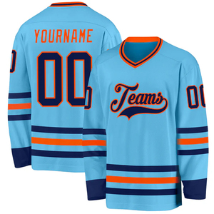 Jersey de Hockey sobre Hielo Personalizado, Uniforme de Hockey Sublimado OEM, Uniforme de Hockey Personalizado para Equipos, Estilo Estadounidense, Ropa Deportiva Transpirable de Poliéster - Product Image 3