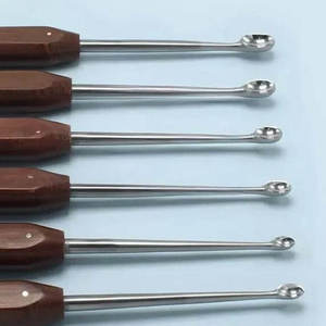 Azicon's Set of 6 Pcs Halle Bone Curette Oval Shape with Fiber Handle Orthopedic Surgical Curettage <b>Instruments</b> <b>Neurosurgery</b> Set - Product Image 2