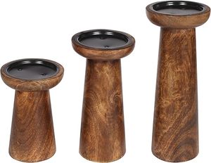 Juego de Portavelas de Madera Tallada, Estilo Antiguo, Decoración Navideña para el Hogar, Pieza Única Hecha a Mano - Product Image 6