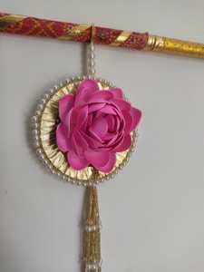 Pink Foam Lotus Wall Hanging,Ethnic Hanging Decor, Indian Wedding Decoration, Bulk Festive Ornament ,Stairs Balcony Hanging - Product Image 2