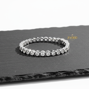 <b>Gold</b> Bezel <b>Set</b> Diamond Tennis Bracelet Sterling Silver Classic Elegant Luxury Fine Jewelry Women Wedding Party Gift Timeless - Product Image 3