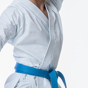 White Judo Gi Unisex Adult Regular Fit Polyester/Cotton Breathable Lightweight Plain Dyed Martial Arts Wear Blue <b>Belt</b> Included - Product Image 4